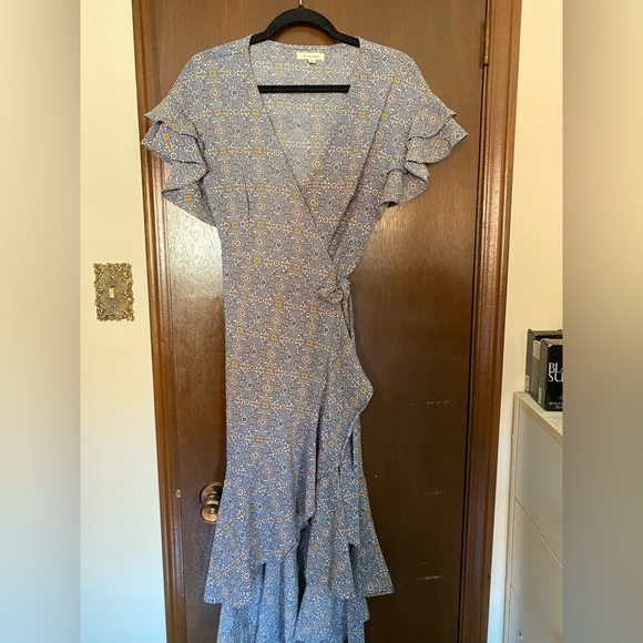Max Studio Blue Wrap Dress - Picture 1 of 3